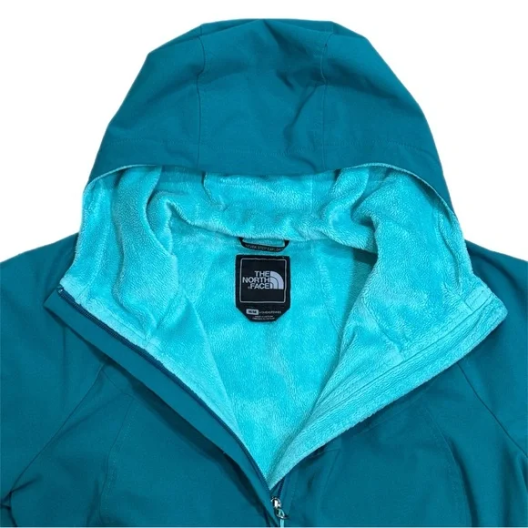 The North Face Maddie Raschel Softshell Jacket Teal Fuzzy Interior Blue Medium - Picture 4 of 9